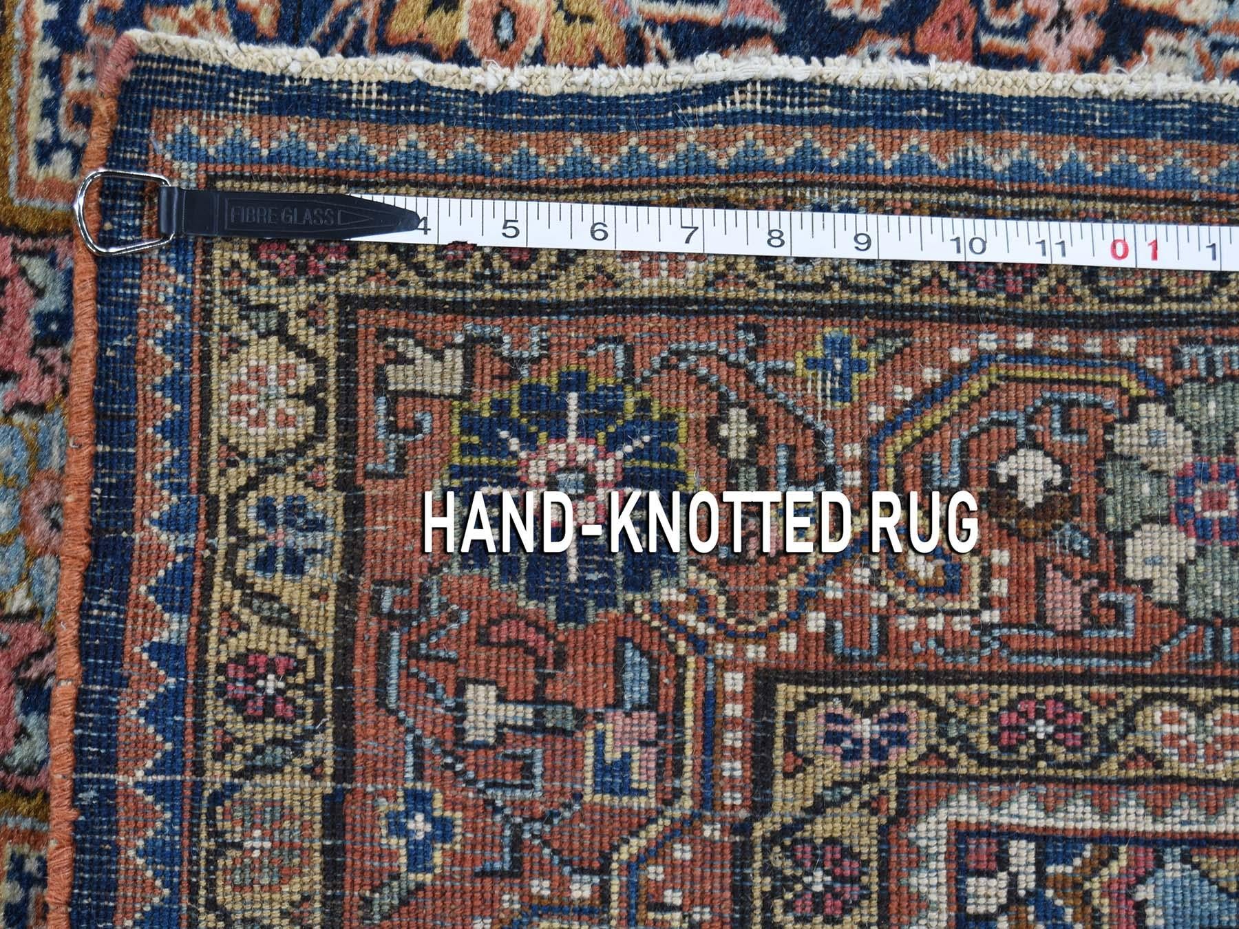 Wool 1920s Antique Persian Josan Sarouk Full Pile Rug - 4'4