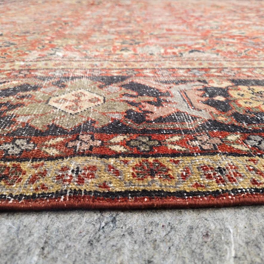 1920s Antique Persian Mahal Rug Ralph Lauren square 10x11 In Good Condition For Sale In Los Angeles, CA