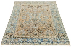 Alfombra Persa Antigua De Lana Con Diseño Floral En Color Fuego Años 20