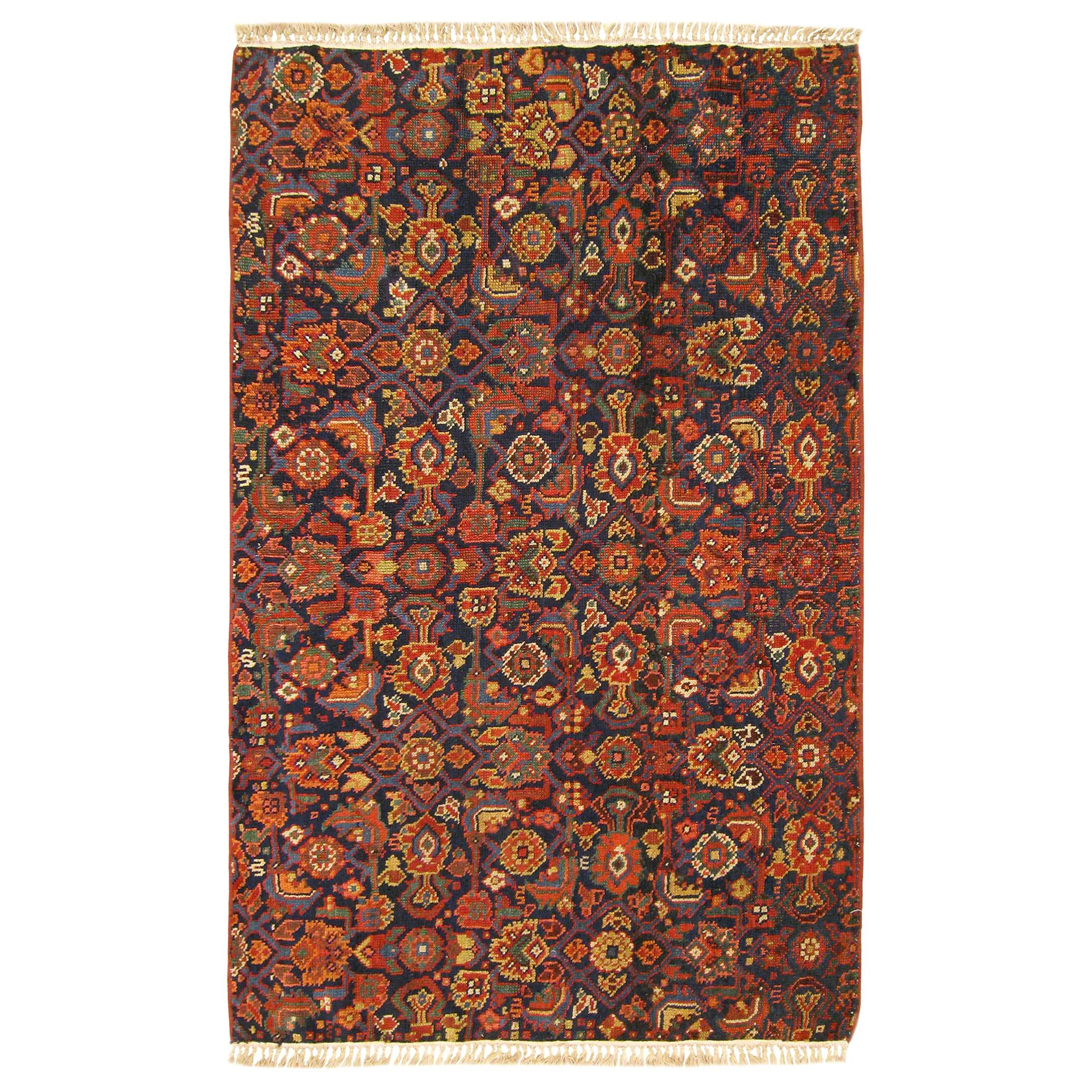 Antiker, grenzenloser, persischer, orientalischer Teppich aus dem Nordwesten Persiens, kleine Größe, Repeating Herati 