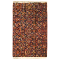 Antique Borderless Northwest Persian Oriental Rug, Small Size, Repeating Herati