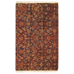 Tapis persan oriental ancien sans bordure du Nord-Ouest, petite taille, Herati répétitif 