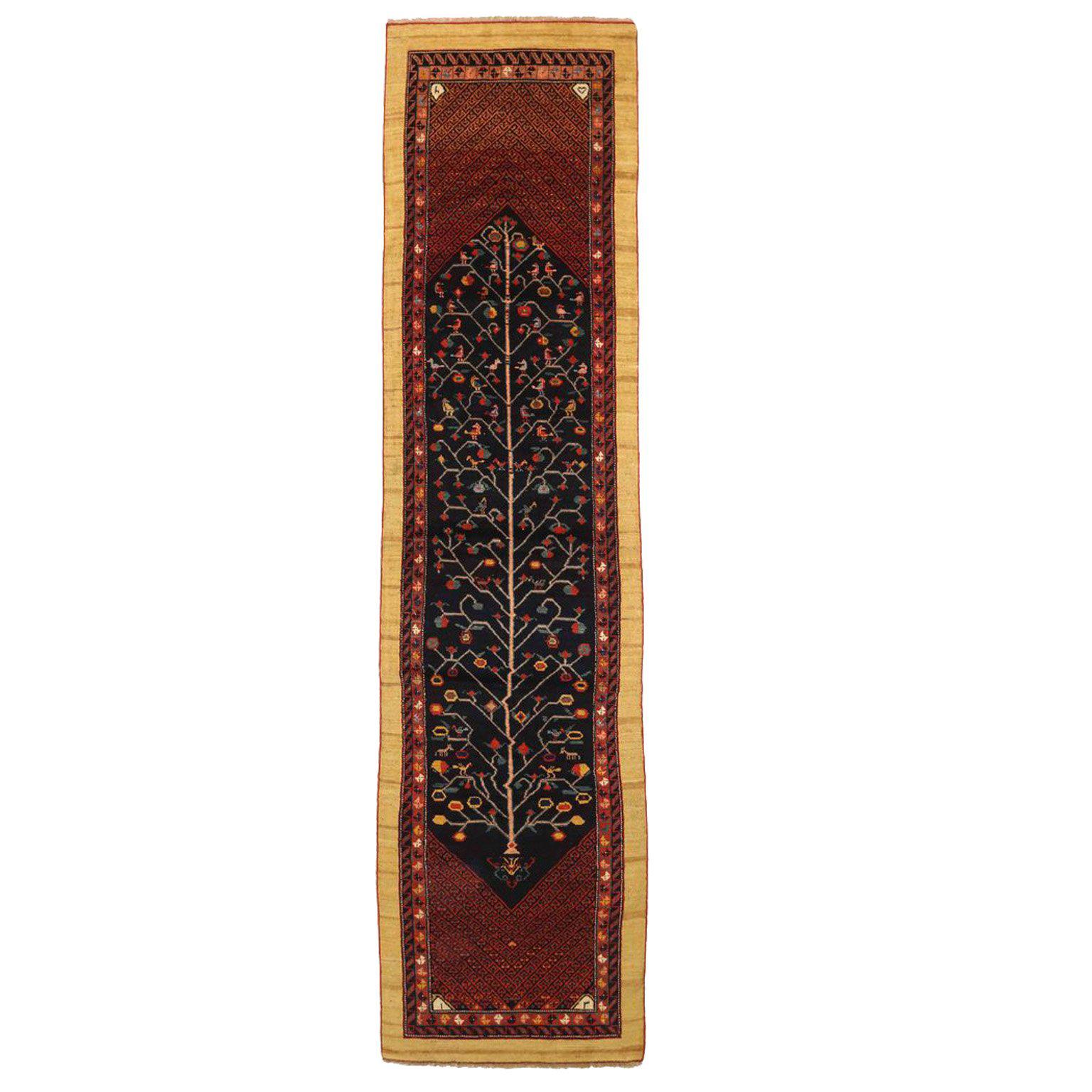 1920s Antique Persian Rug Bakhtiari Style with Animal and Geometric Patterns For Sale