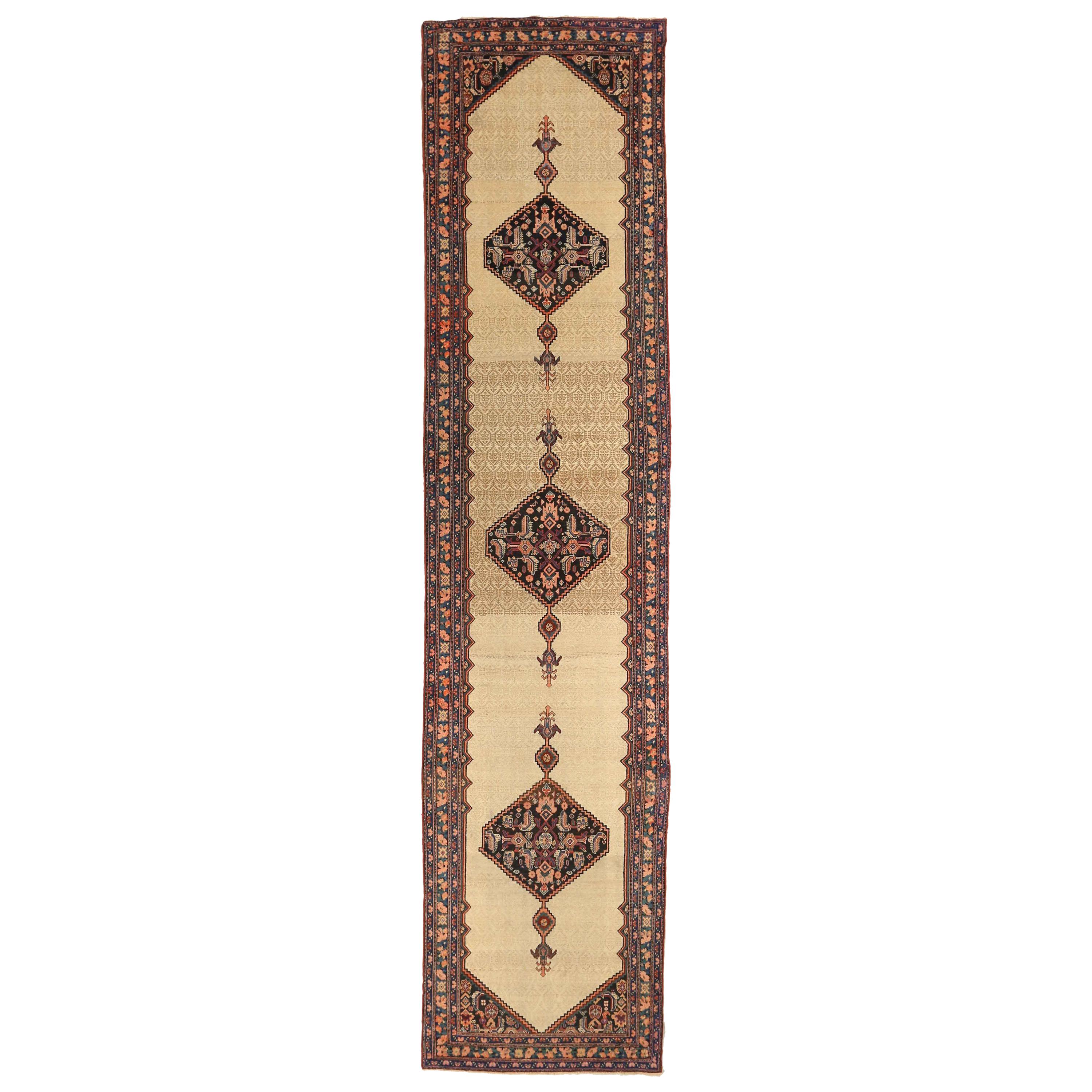 1920s Antique Persian Rug Malayer Design with Grand Tribal and Floral Details For Sale