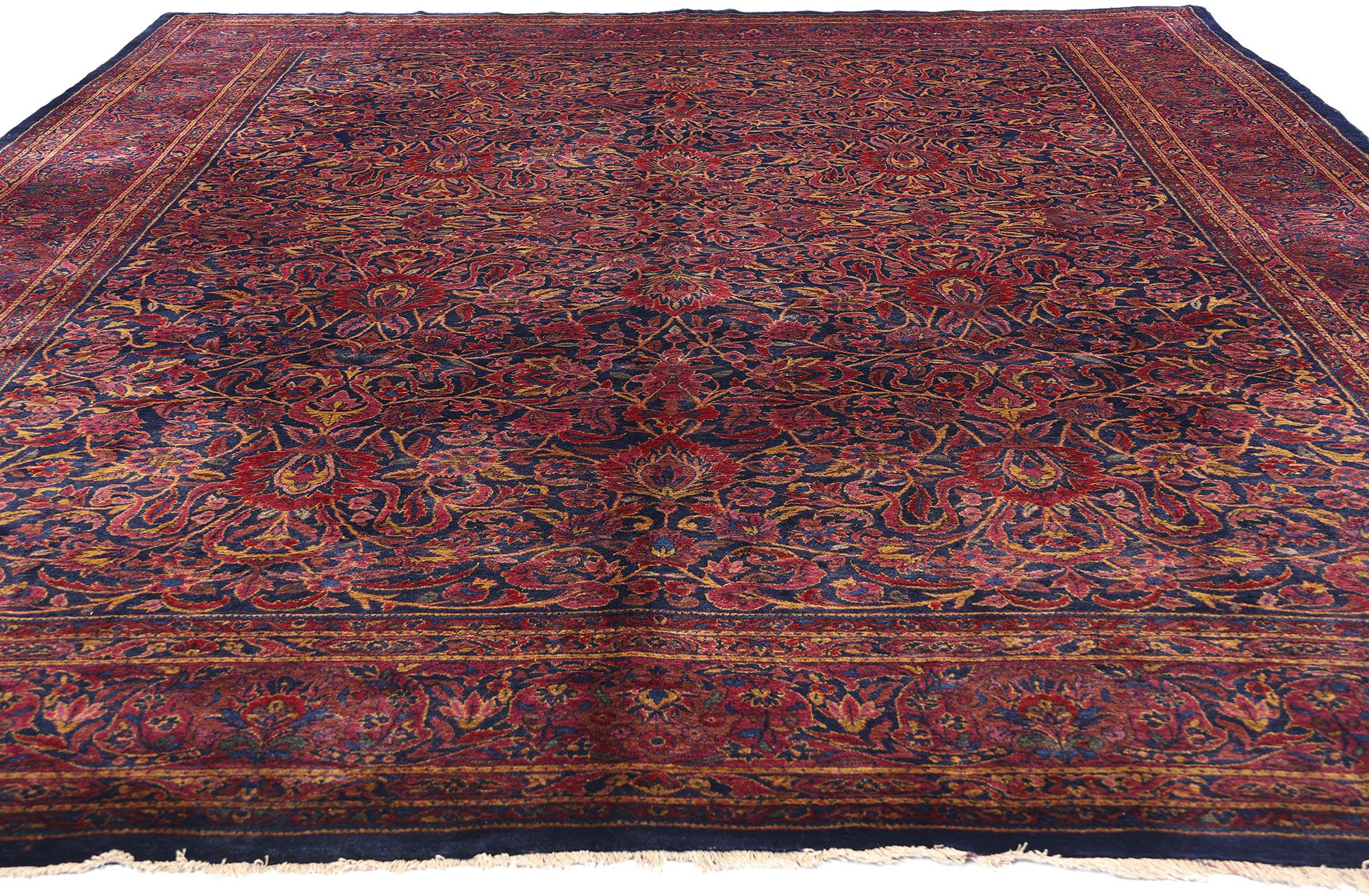 Empire 1920's Antique Persian Sarouk Carpet with Timeless Traditional Style For Sale