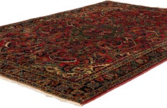 1920s Antique Red Persian Farahan Sarouk Wool Rug with Timeless Elegance