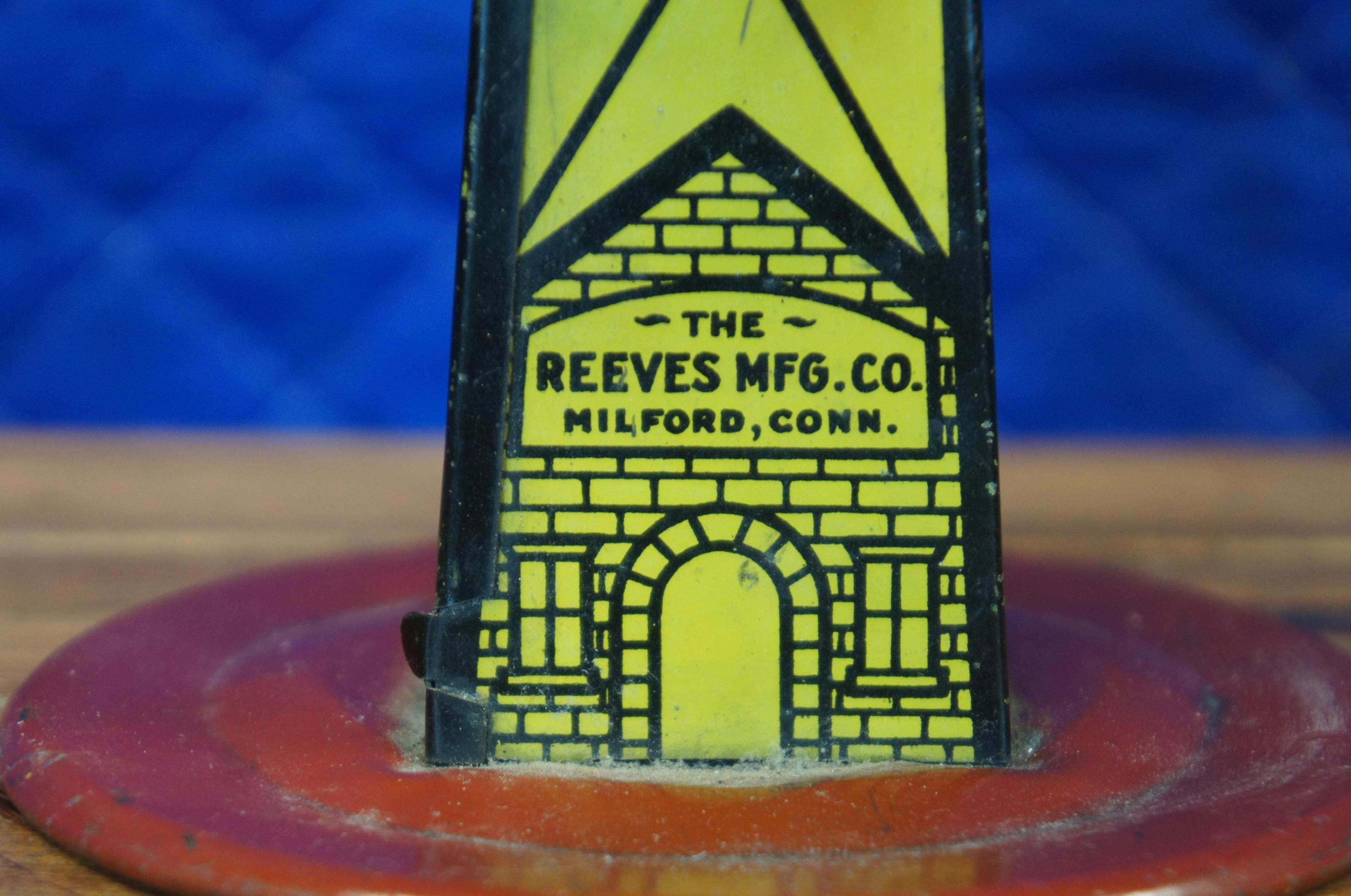1920s Antique Reeves Mfg Air E Go Round Tin Litho Windup Flying Airplane Toy 1