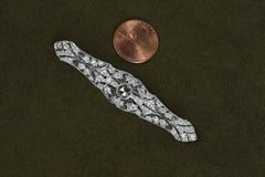 1920s Antique Rose Cut Diamond Platinum Brooch