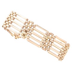 1920s Antique Rose Gold Gate Link Bracelet