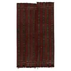 1920s Antique Russian Kilim in Red 
Brown Geometric Pattern by Rug 
Kilim