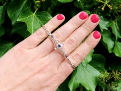 Brazalete Antiguo de Oro Amarillo con Zafiro y Diamantes de los Años 20