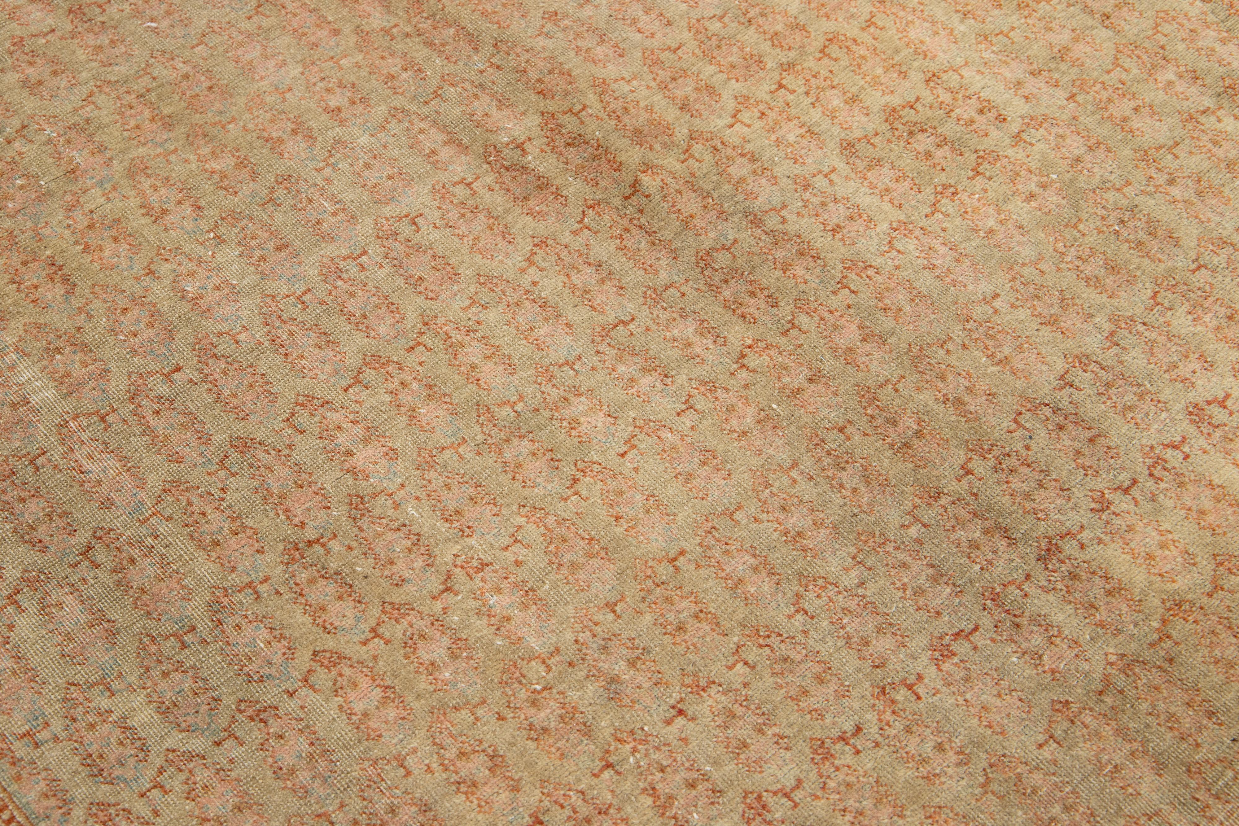 1920s Antike Sivas Gallery Wollteppich In Beige Tan Farbe Mit Allover-Muster im Angebot 1