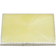 1920s Vintage Sterling Silver and Enamel Cigarette Case