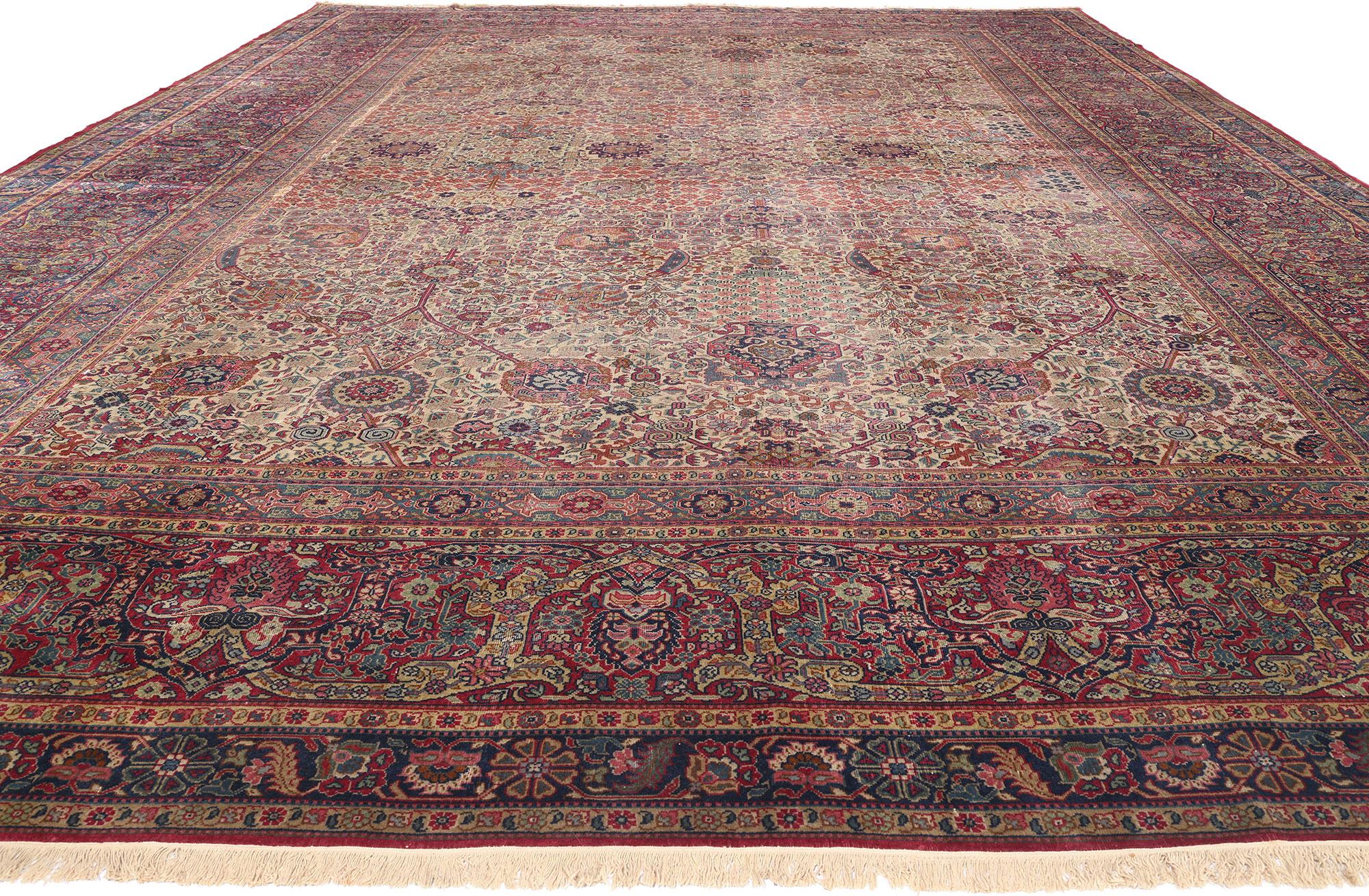 Romantic 1920's Antique Turkish Sivas Carpet with Traditional Style For Sale