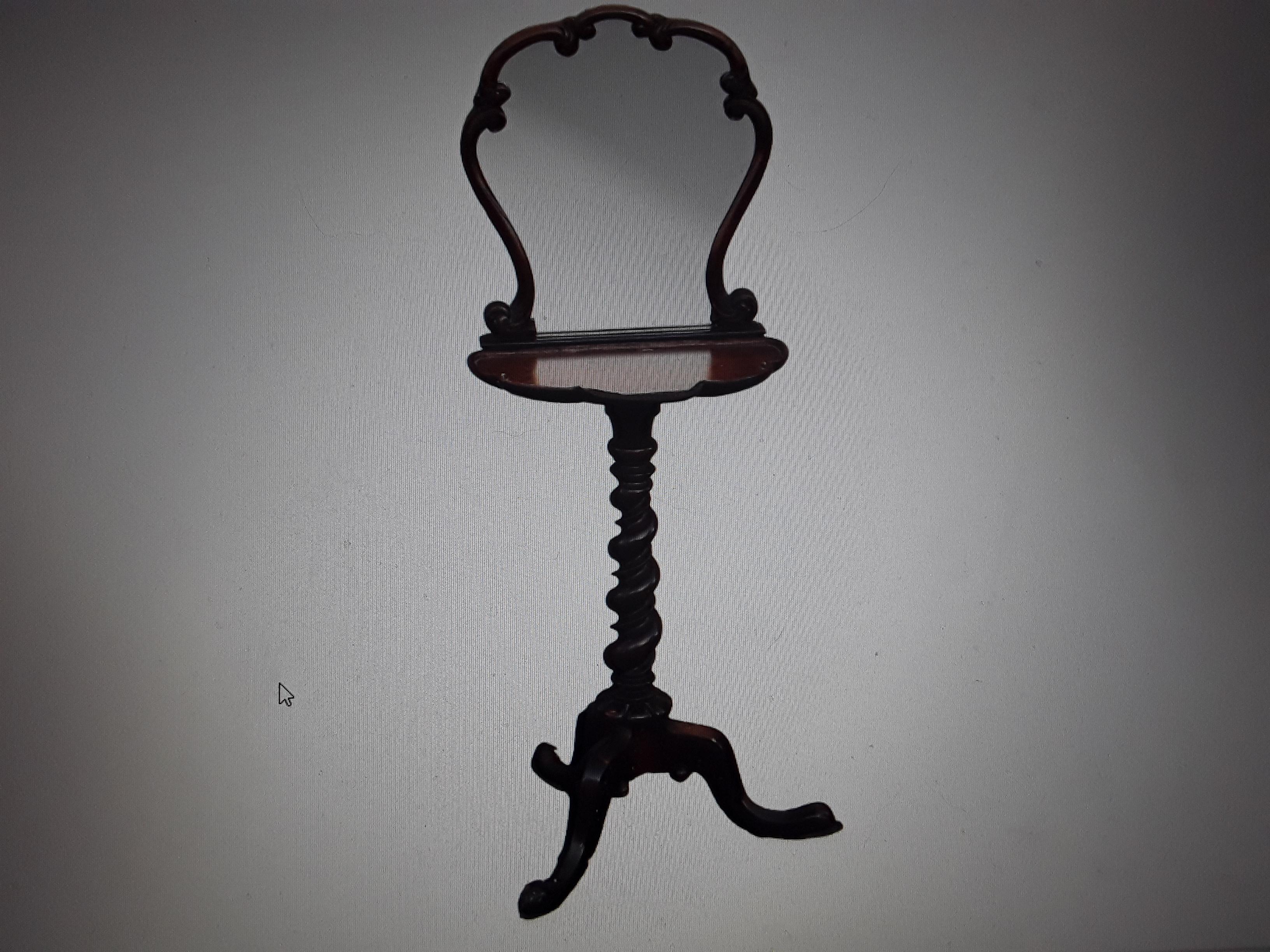 1920's Antique Turned Wood Chippendale style Floor Standing Vanity Mirror For Sale 7