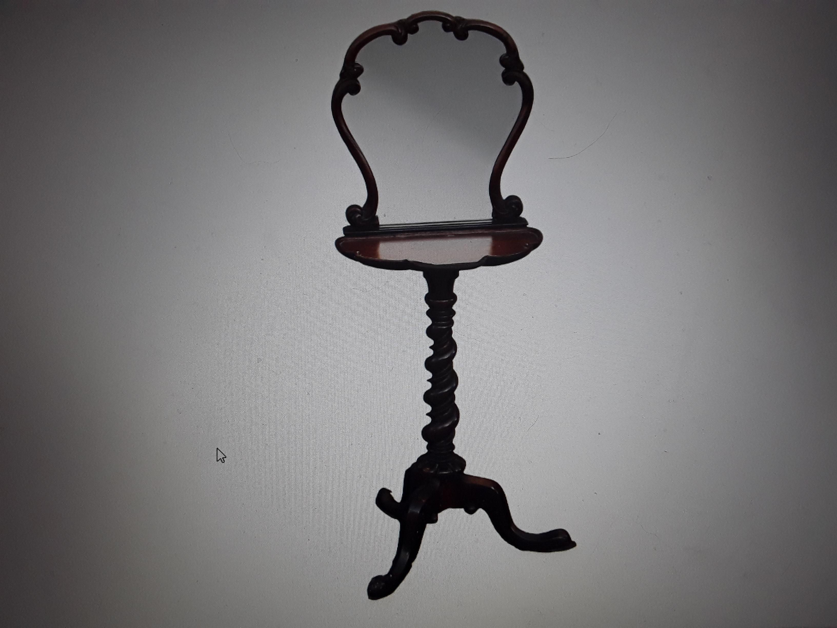 1920's Antique Turned Wood Chippendale style Floor Standing Vanity Mirror For Sale 8
