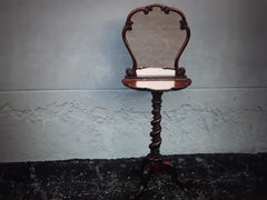 1920's Antique Turned Wood Chippendale style Floor Standing Vanity Mirror