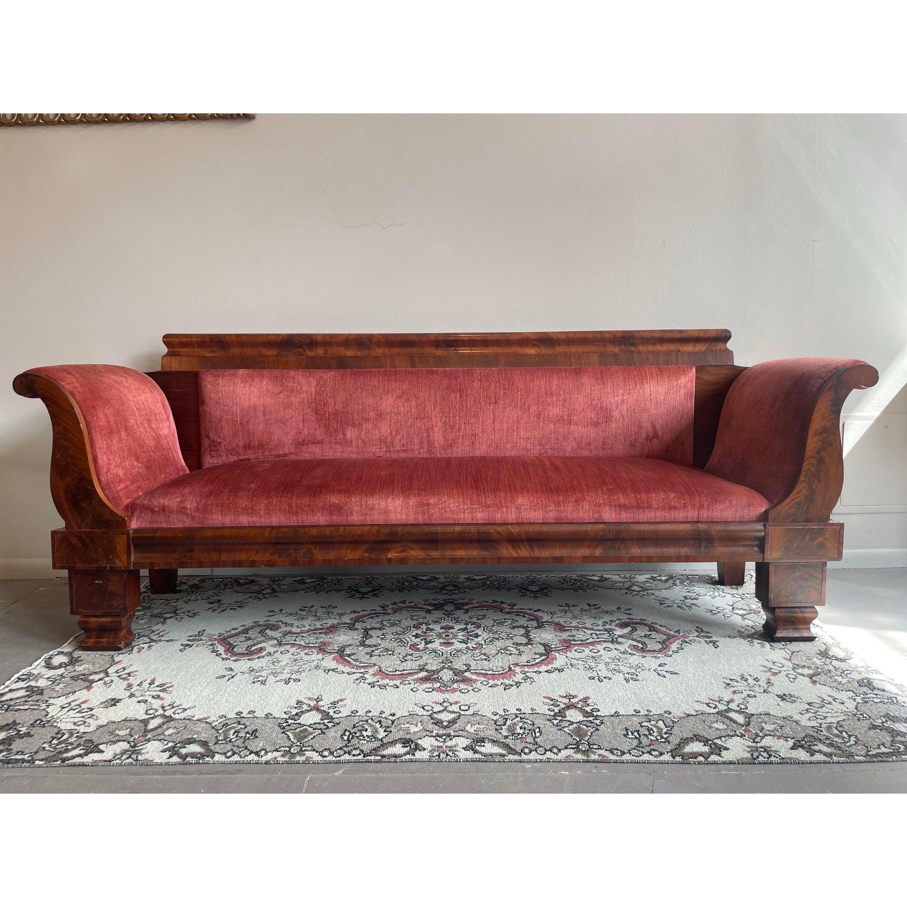 Banc de canapé géorgien ancien des années 1920 en vente 1