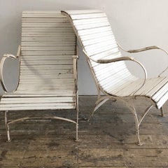 1920s Antique Wooden Slatted Garden Chairs
