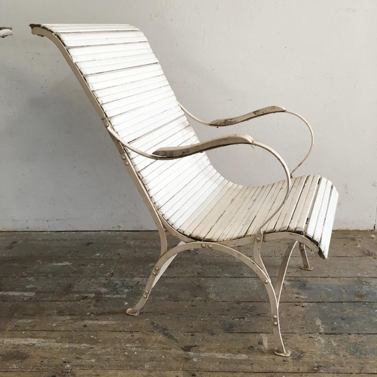 1920s Antique Wooden Slatted Garden Chairs at 1stDibs