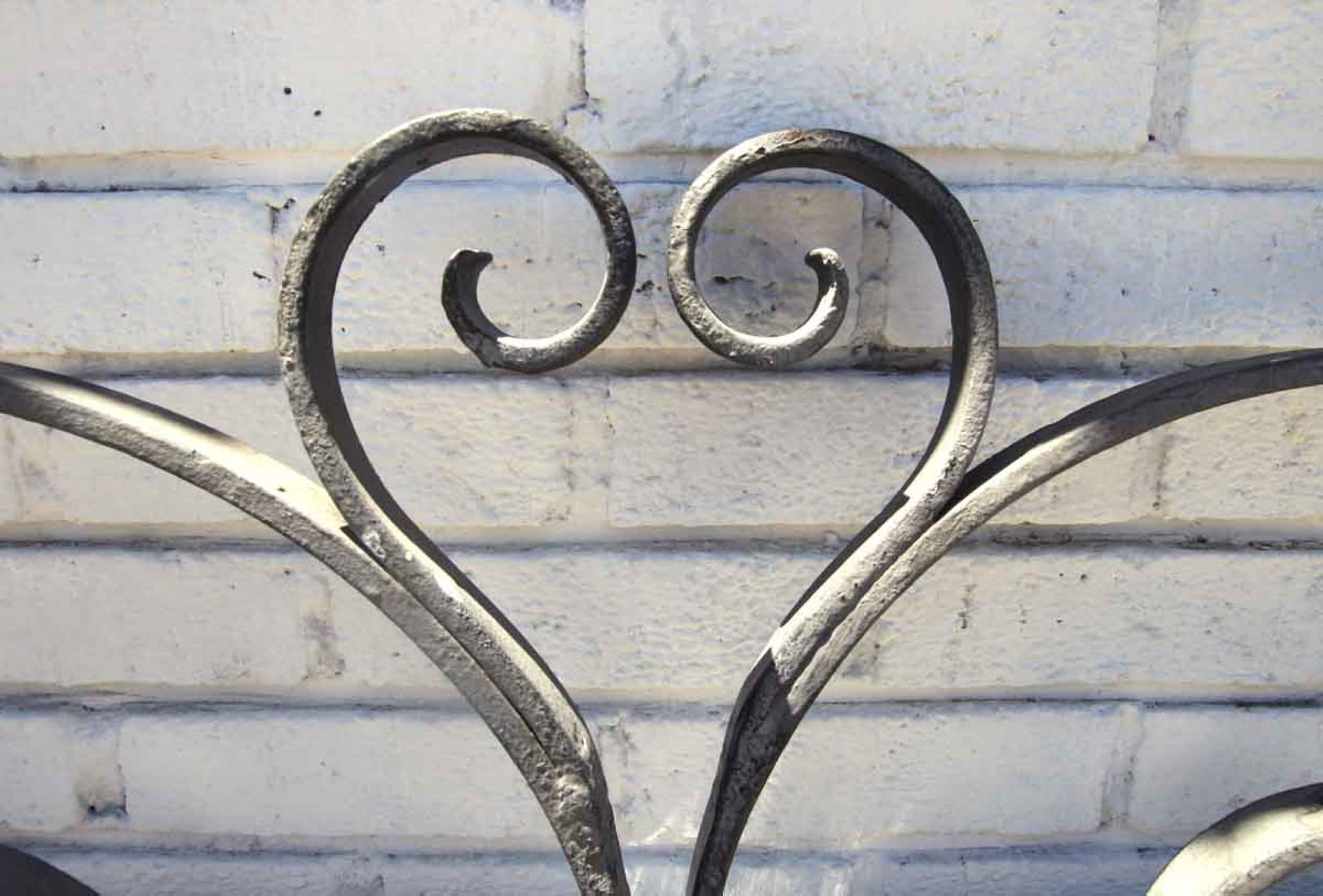 American 1920s Antique Wrought Iron Dual Driveway or Garden Gates
