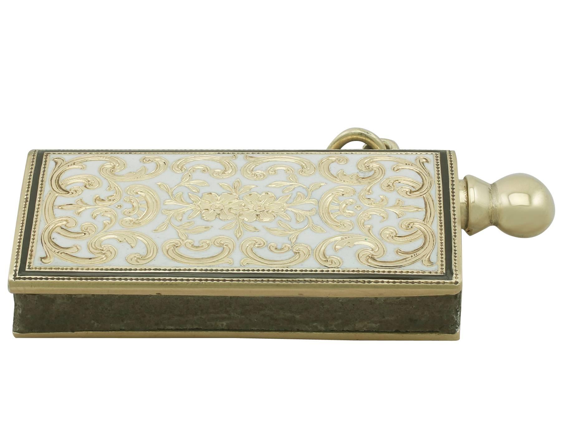 European 1920s Yellow Gold and Enamel Spark Striker For Sale