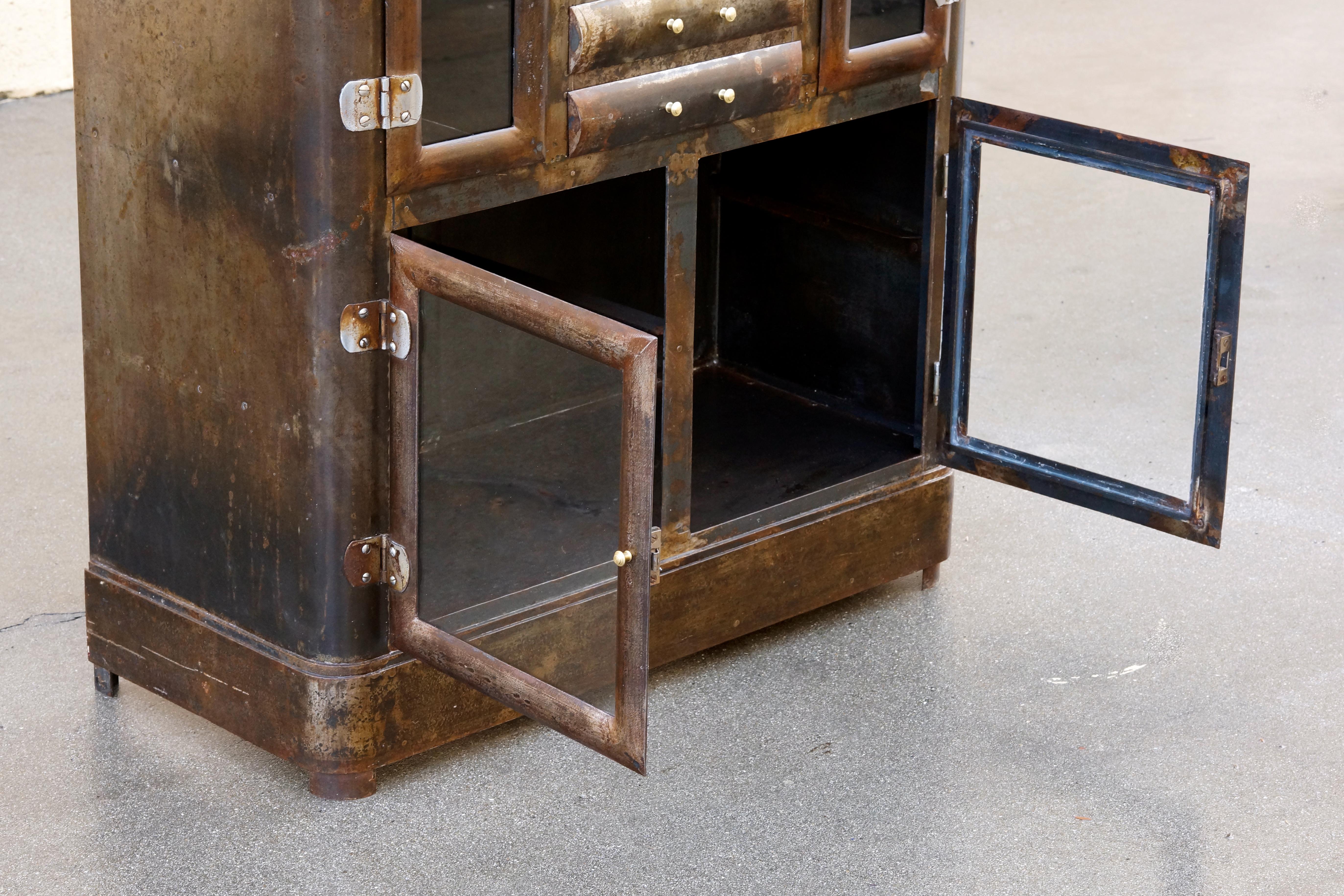 American 1920s Apothecary Cabinet with Distressed Patina