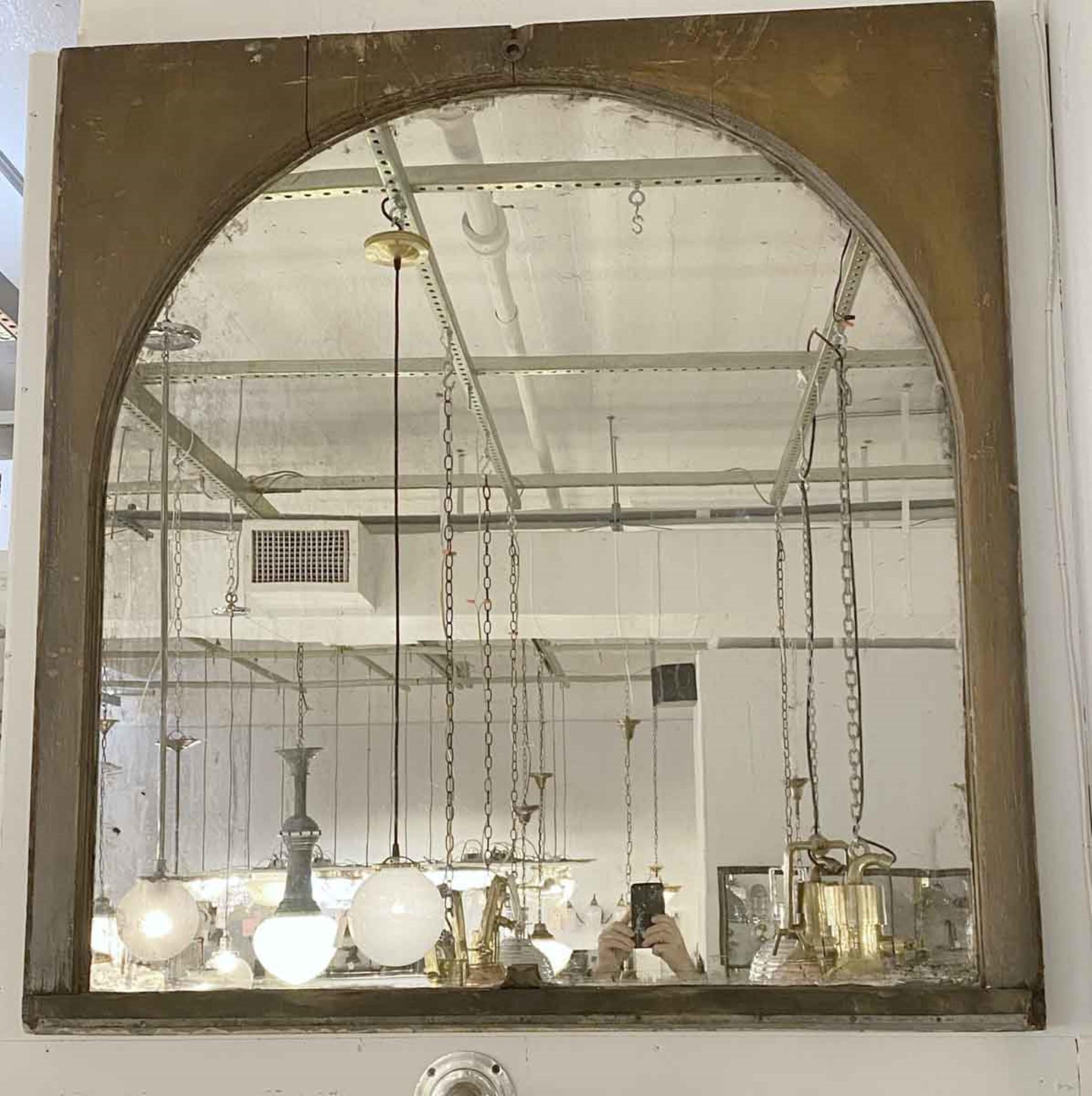 1920s Arched Wood Window with Antiqued Mirror 1