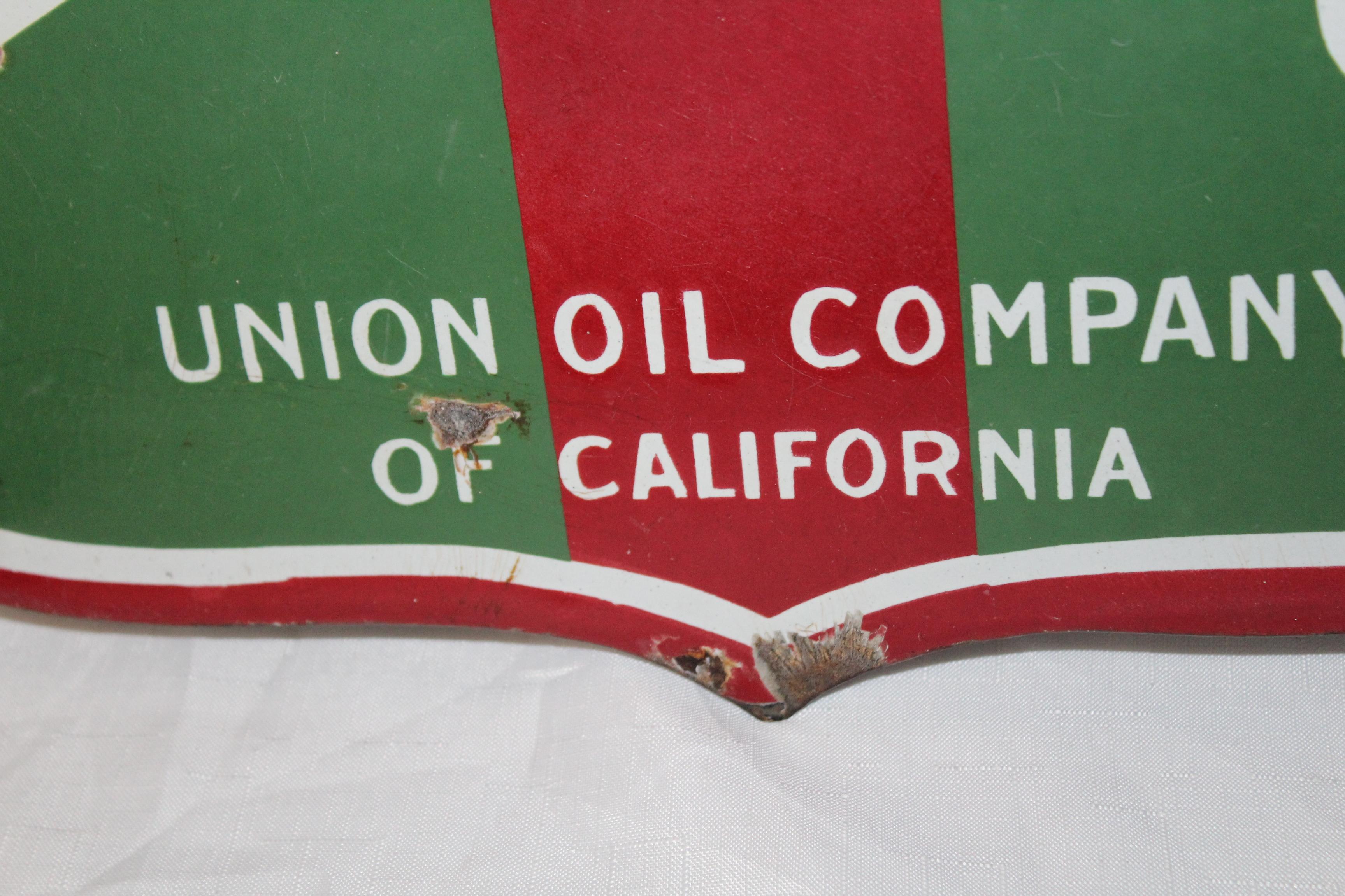 1920s Aristo Oil Union Oil Co. California Double Sided Sign For Sale 2
