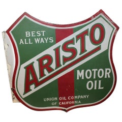 1920s Aristo Oil Union Oil Co. California Double Sided Sign