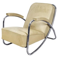 1920s Armchair from Bauhaus Movement, Tubular Structure and Leather - Germany