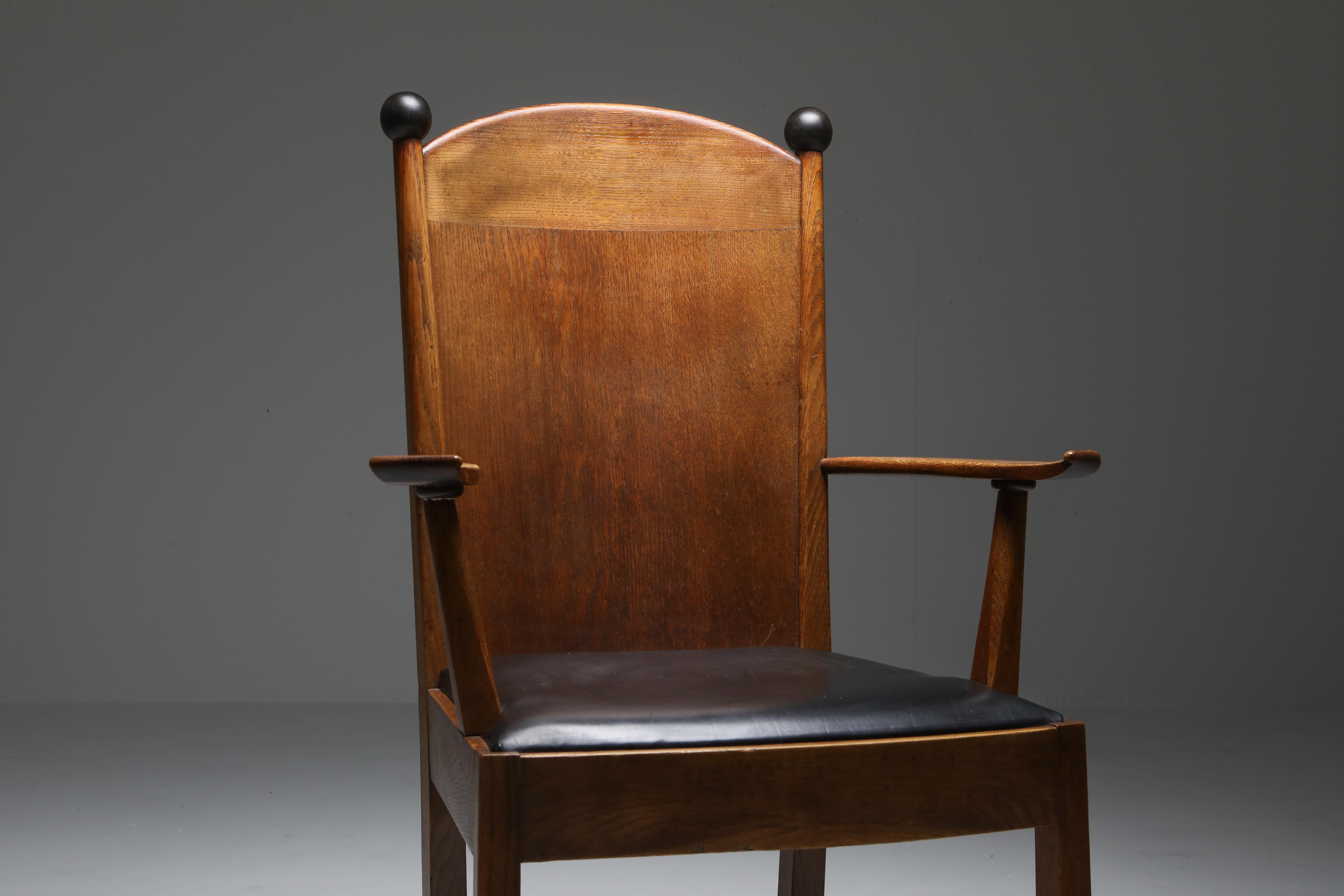 1920s Armchair in Oak and Ebony, Metz & Co., the Netherlands 2