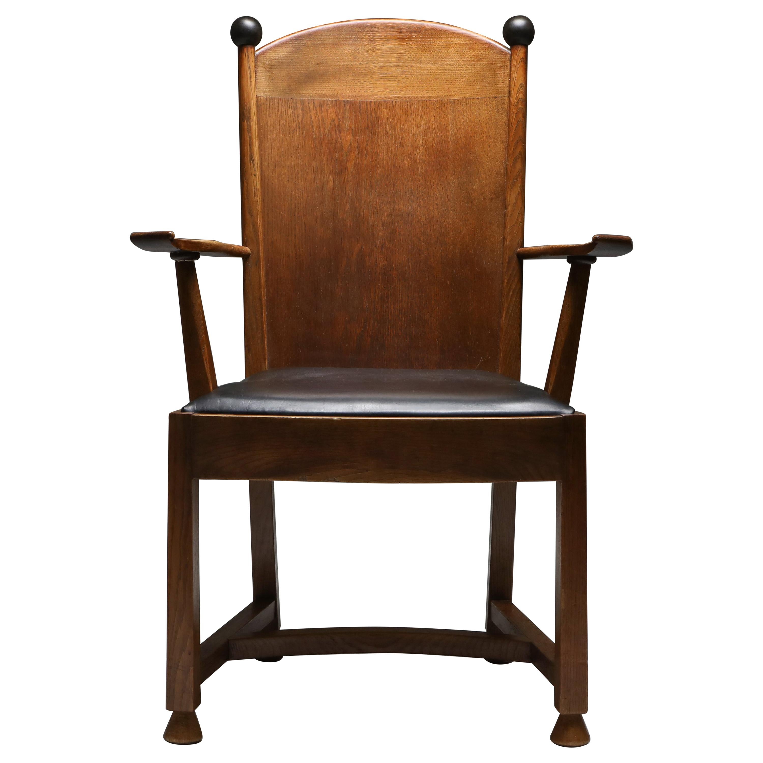 1920s Armchair in Oak and Ebony, Metz & Co., the Netherlands