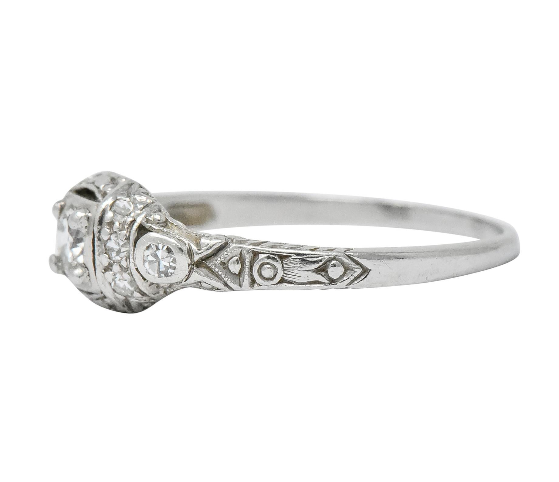 1920s Art Deco 0.30 Carat Diamond Platinum Engagement Ring 1