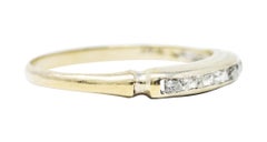 1920's Art Deco 0.30 Carat French Cut Diamond 14 Karat White Gold Band Ring