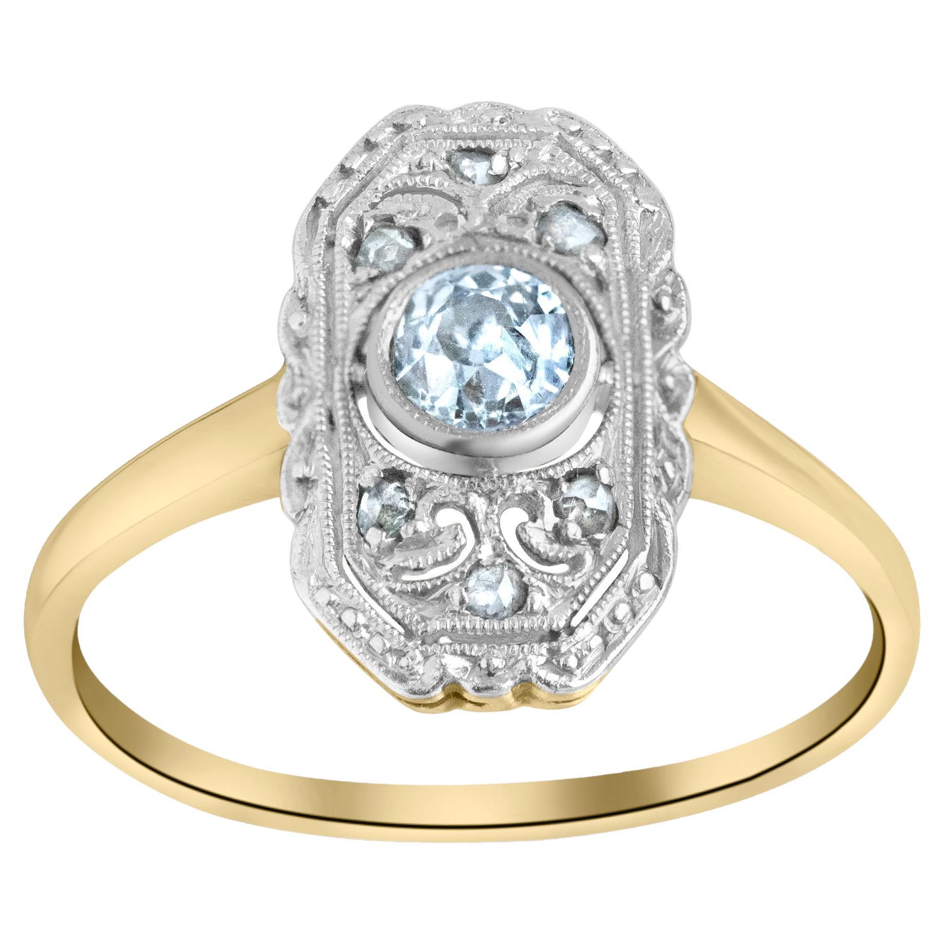 1920er Art Deco 0,40ct Diamant Plaque Ring Solid Gold Größe 6,5 US im Angebot