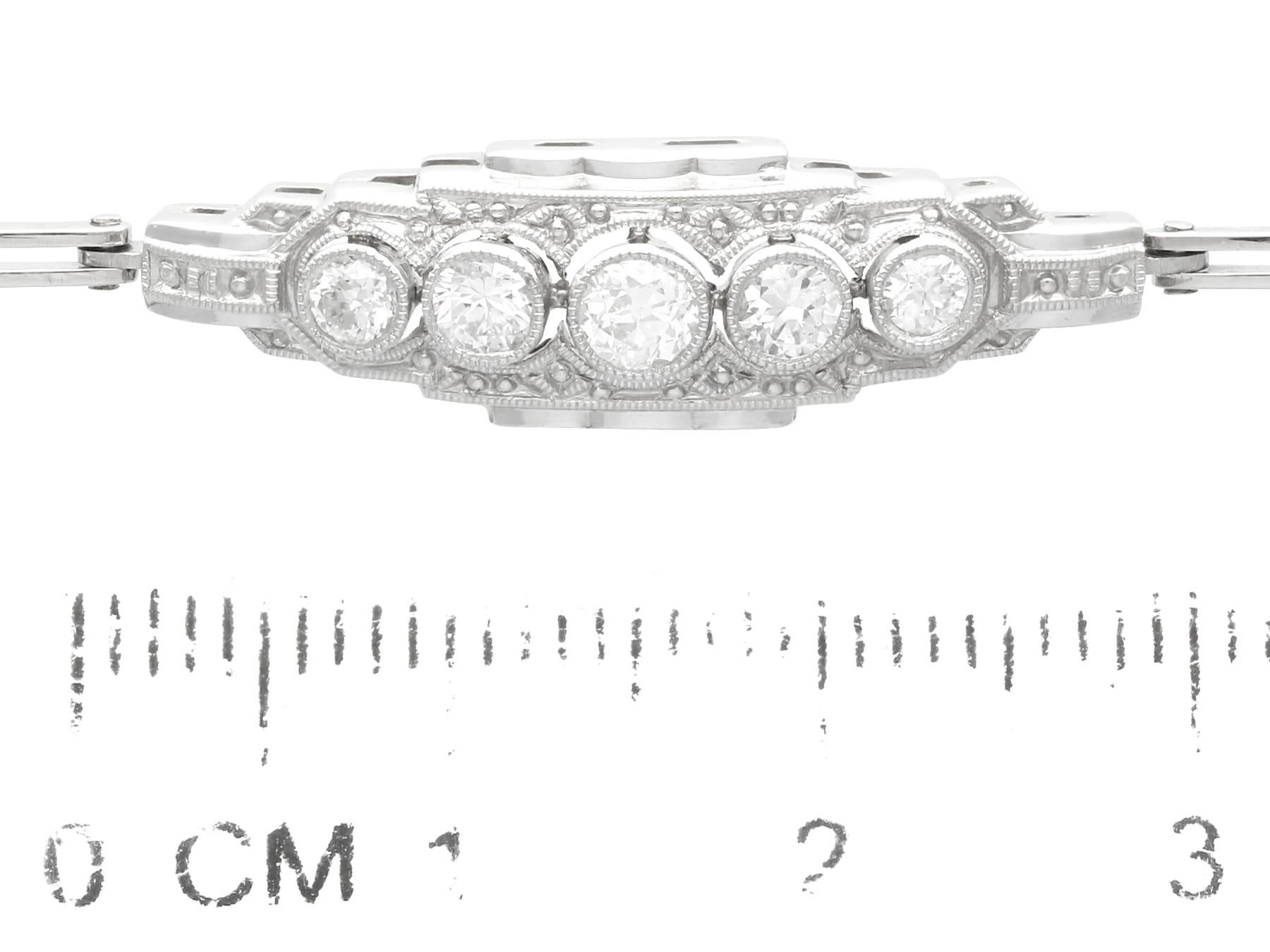 1920s Art Deco 0.44 Carat Diamond and 14k White Gold Bracelet For Sale 2