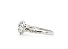 1920’s Art Deco 0.72ctw Platinum Diamond Filigree Engagement Ring