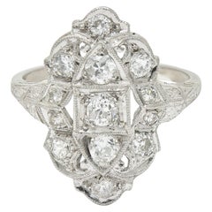 1920
s Art Deco 0.80 Carat Diamond Platinum Dinner Ring