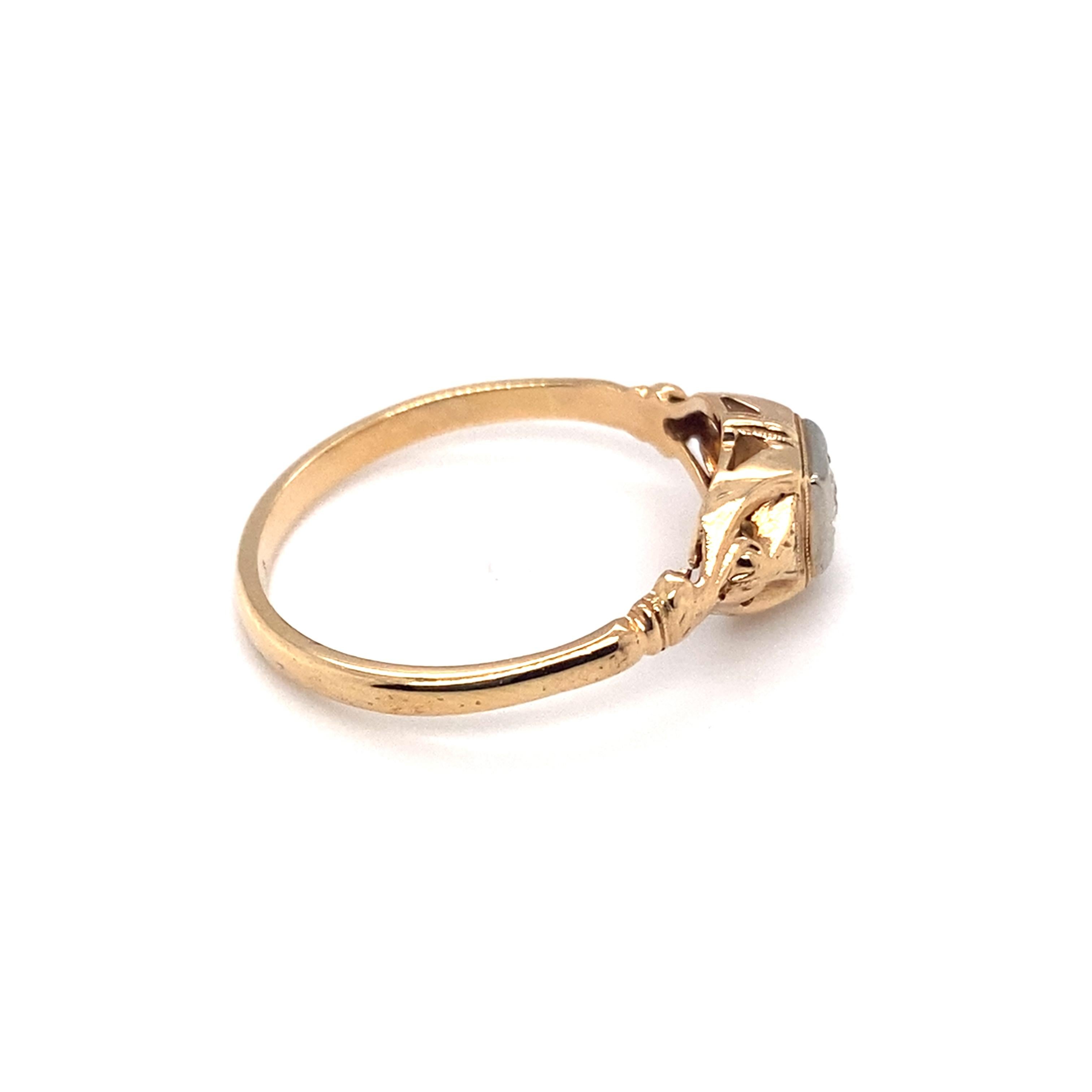 Women's or Men's 1920s Art Deco .10 Carat Diamond Ring in 14 Karat Two Tone Gold For Sale