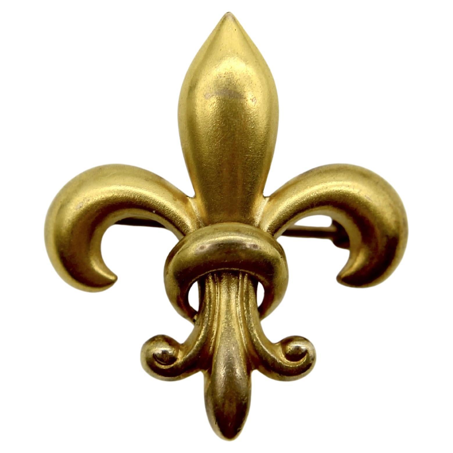 1920’s Art Deco 10K Gold Fleur-de-Lis Pin
