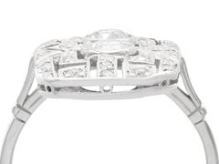 1920s Art Deco 1.49 Carat Diamond Platinum Cocktail Ring