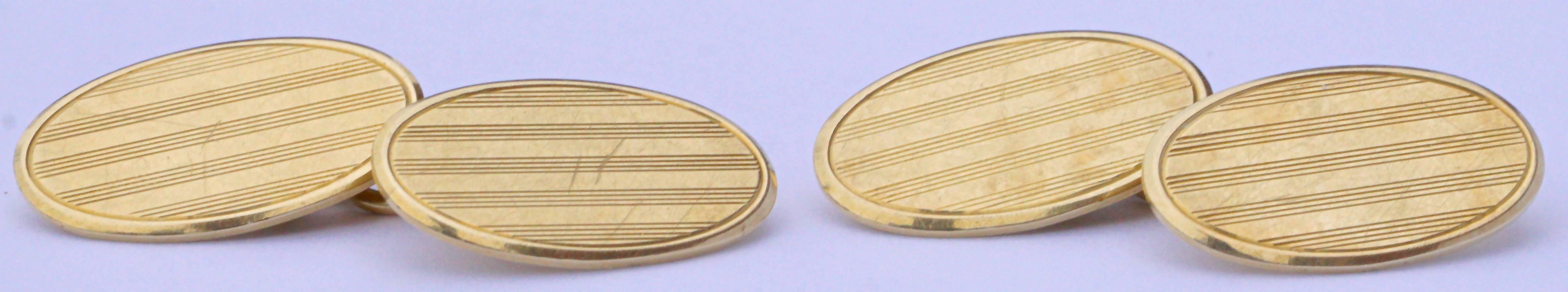 Art Déco Gemelli da polso Art Deco anni '20 in oro 15ct in vendita
