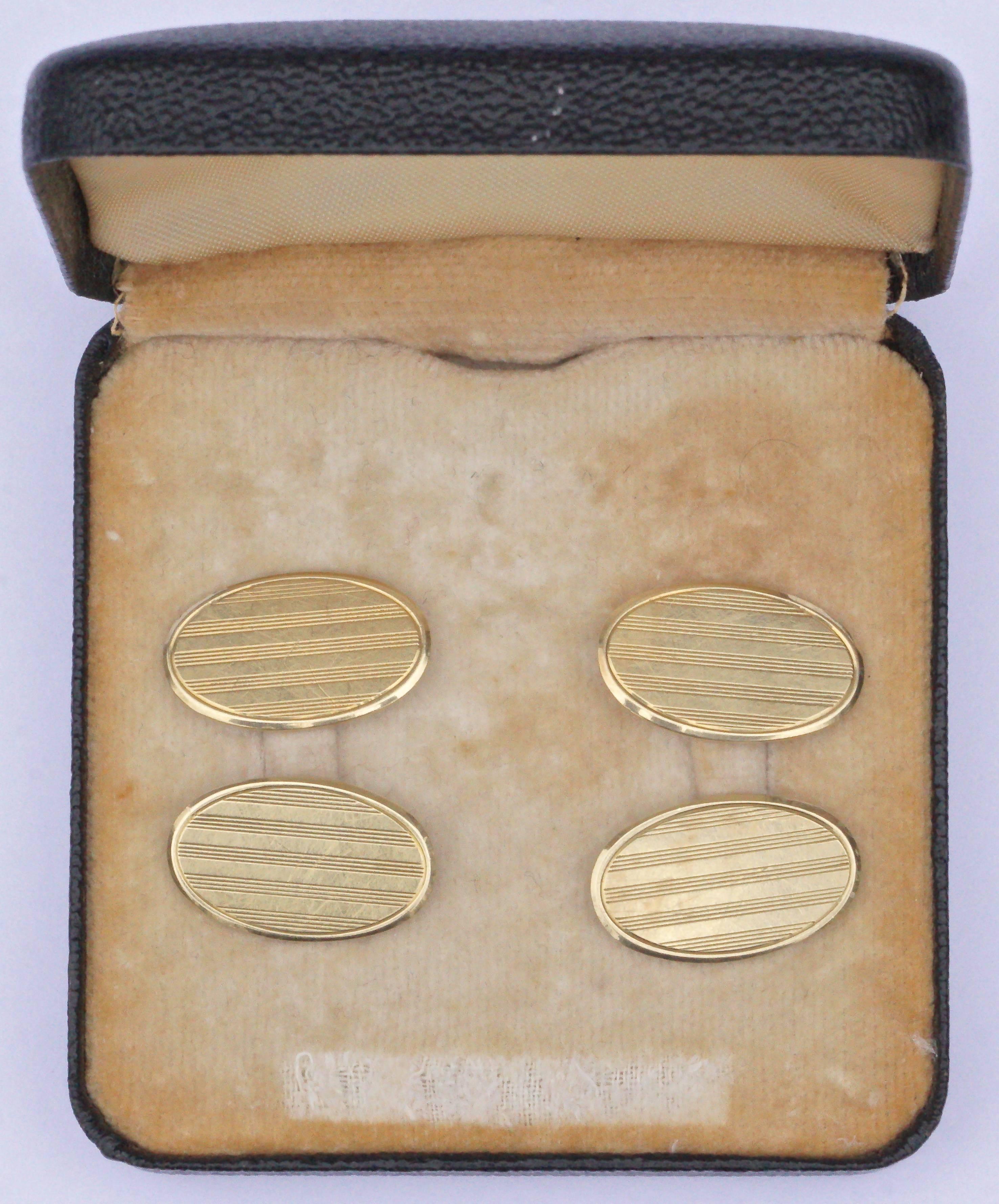 Gemelli da polso Art Deco anni '20 in oro 15ct In condizioni buone in vendita a London, GB