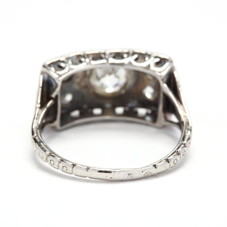 1920s Art Deco 18 Karat White Gold Diamond Ring For Sale at 1stDibs