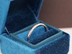 1920s Art Deco 18K White Gold Engraved Wedding Band