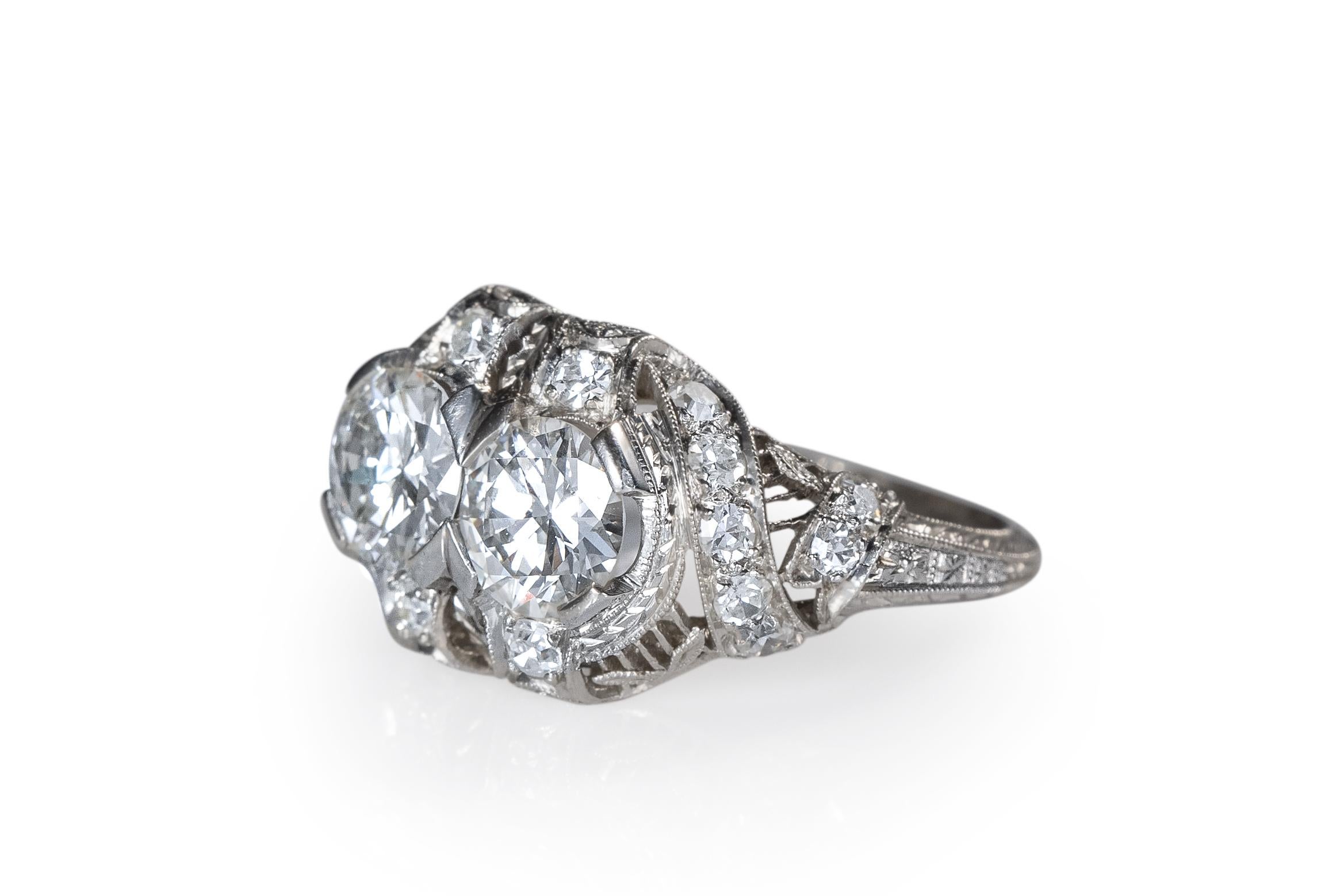 1920's platinum diamond engagement ring