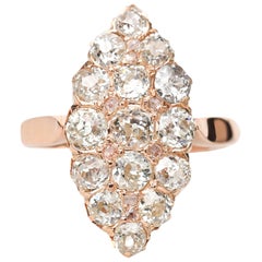 1920s Art Deco 2 Carat Old Mine Diamond Ring in 18 Karat Rose Gold