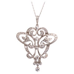 1920's Art Deco 2.80ct Diamond White Gold Necklace 18K Solid Gold 1920's Art Deco 2.80ct Diamond White Gold Necklace 18K Solid Gold