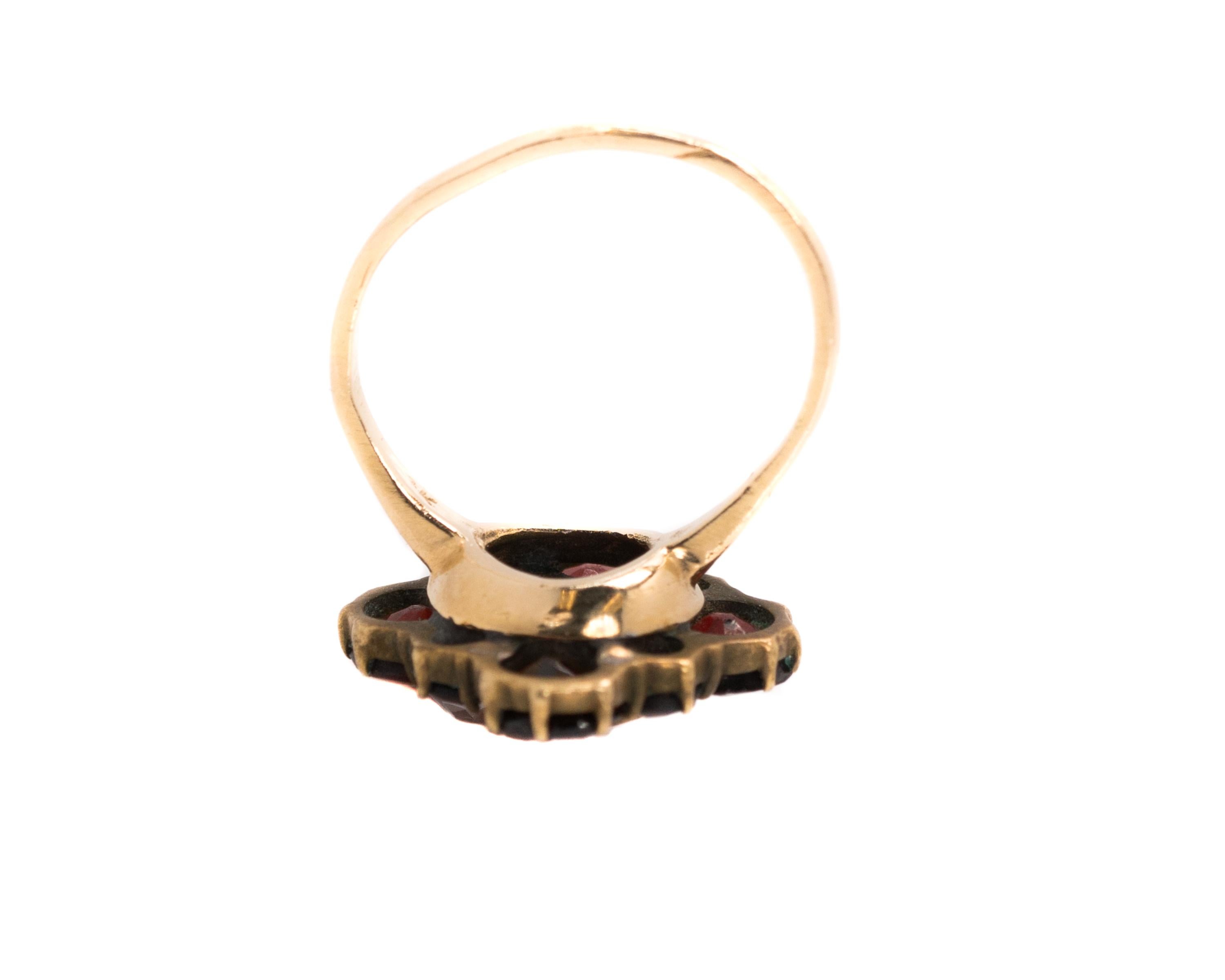 Women's 1920s Art Deco 3 Carat Bohemian Garnet Ring